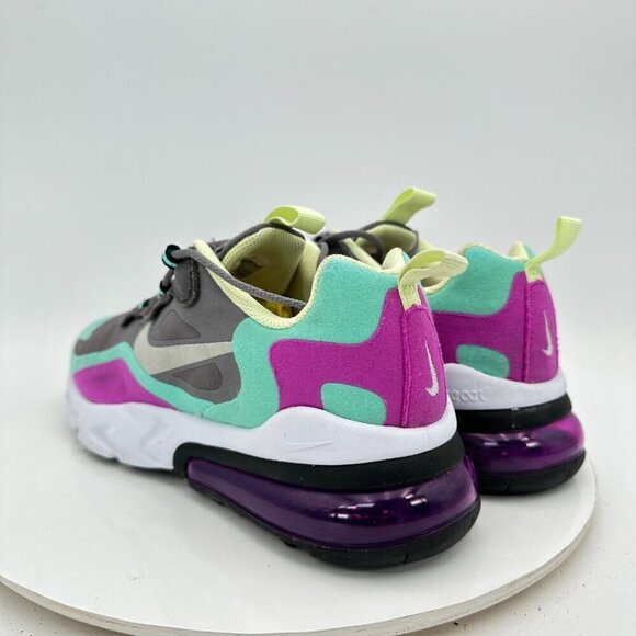 Nike Air Max 270 React Youth Size 6Y Women 7.5 BQ0103-007 Gunsmoke Violet Shoes - Picture 7 of 13